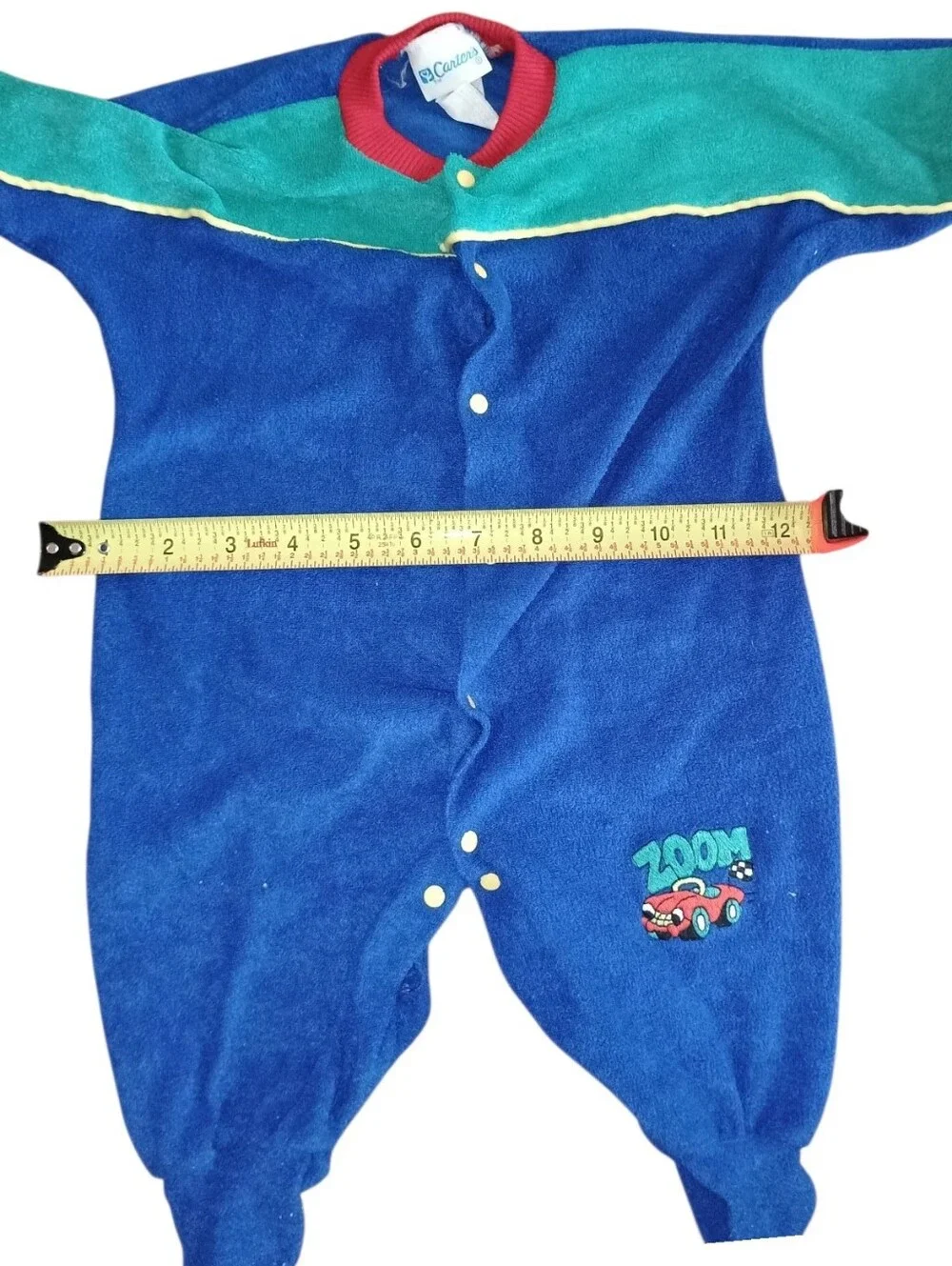Vintage Carter's Terrycloth Footed Sleeper Baby Boys 0-3M Colorblock One Piece